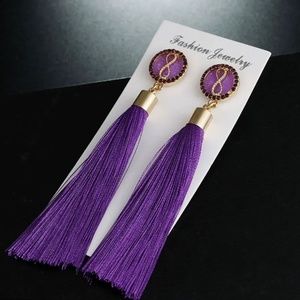 Purple Tassel Earrings